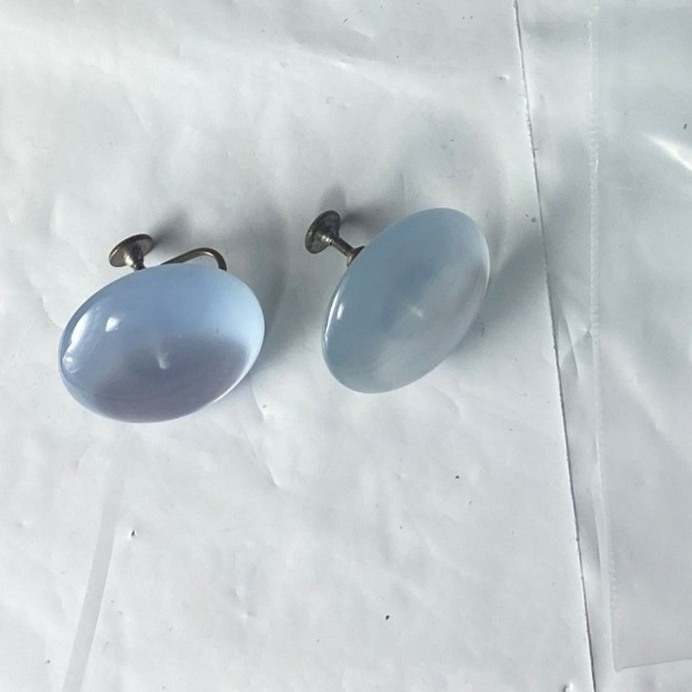 Light Blue Oval Gemstone Stud Earrings for Women